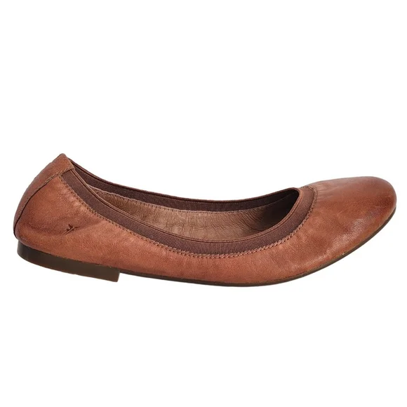 FRYE NWOB Carson Brown Leather Ballet Flats Size 9 - Picture 4 of 6